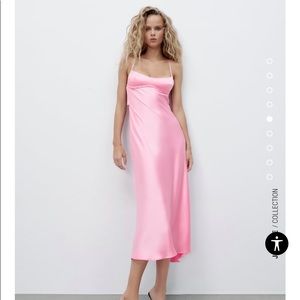 Zara Satin Effect Cut Out Dress